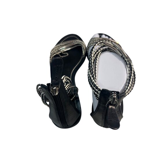 Tory Burch Mignon Rings Black-silver Ankle Strap sandals 11687 size 11 - Picture 7 of 9
